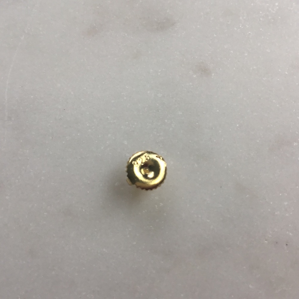 Sale $26! Yellow GP/Sterling Cz Flower Earrings - Picture 10 of 16